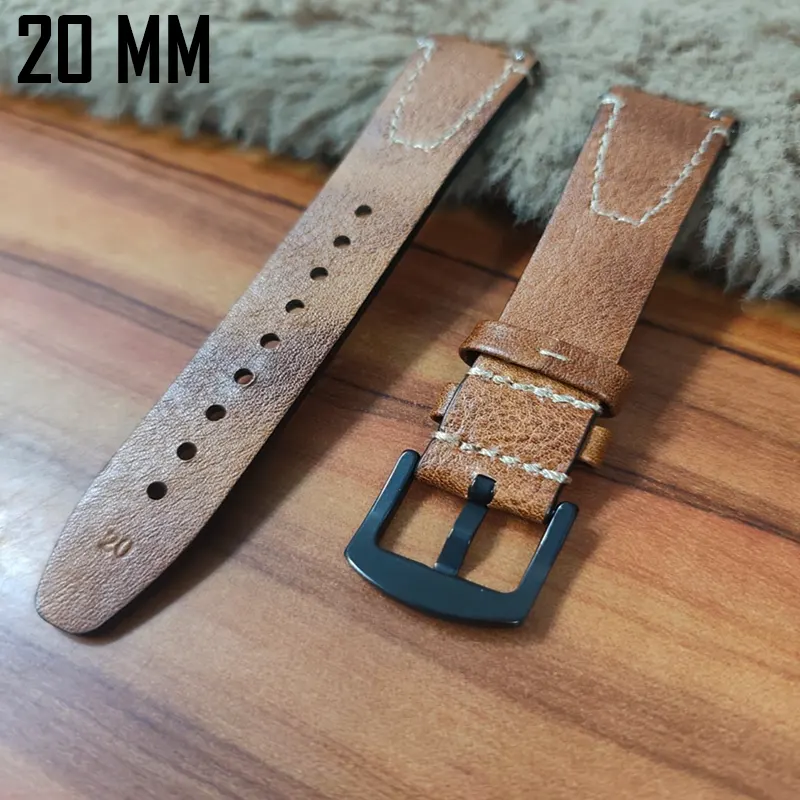 20mm Brown Watch Strap Genuen Leather Premium Quality